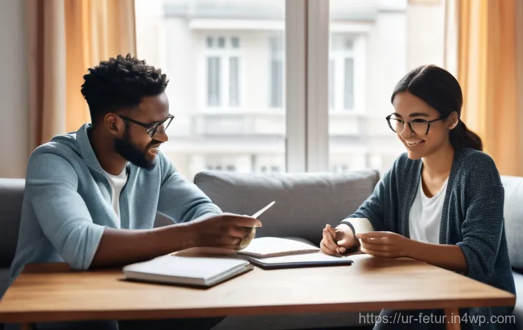 공유 주거 모델의 유지 보수 관리 - **Prompt 1: Collaborative Household Chores**
    "A vibrant and clean shared apartment kitchen bathe...